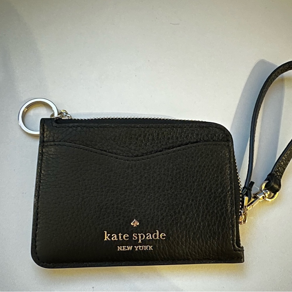 Kate Spade Leila Small Card Holder Wristlet Wallet Black